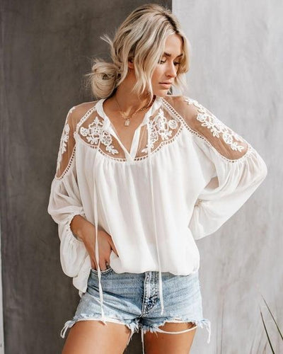 Bohemian Lace Long Sleeve Blouse