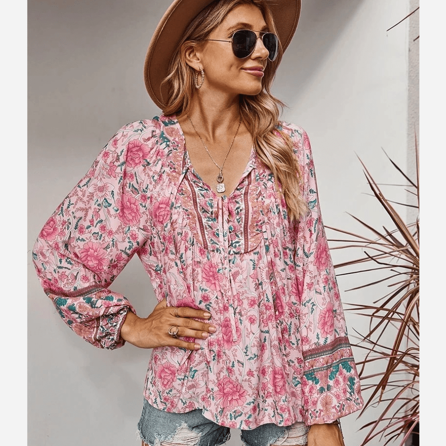 Boho Chic Floral Blouse