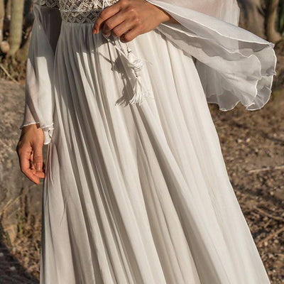 Boho High Waist Lace Maxi Dress