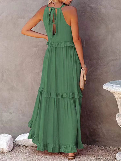 Boho Ruffle Pullover Summer Maxi Dress