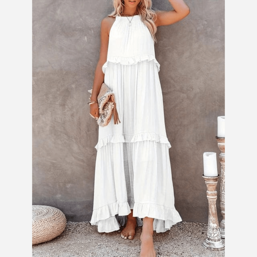 Boho Ruffle Pullover Summer Maxi Dress