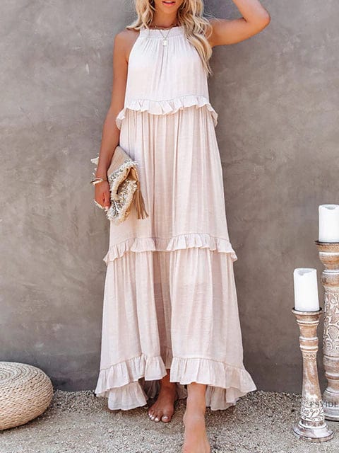 Boho Ruffle Pullover Summer Maxi Dress