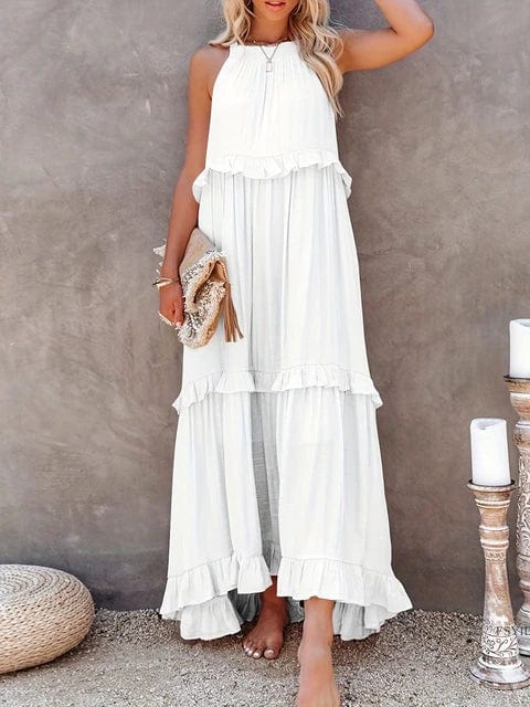 Boho Ruffle Pullover Summer Maxi Dress