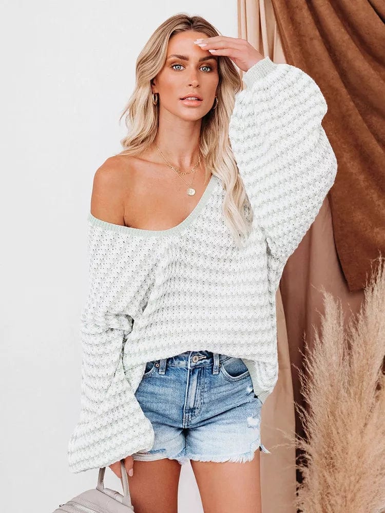 Striped Knit Boho Sweater