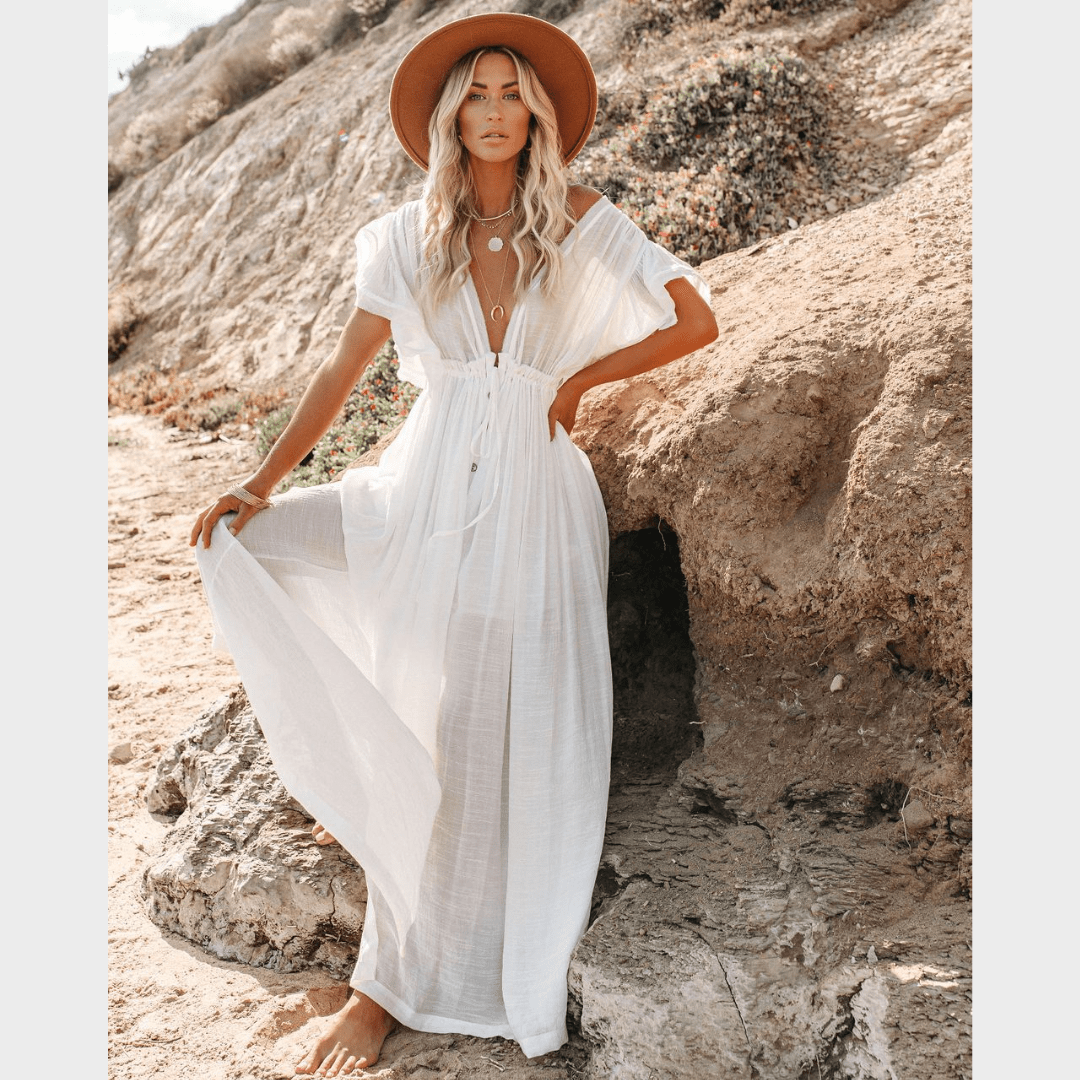 Boho Casual Summer Beach Cover Up Dress