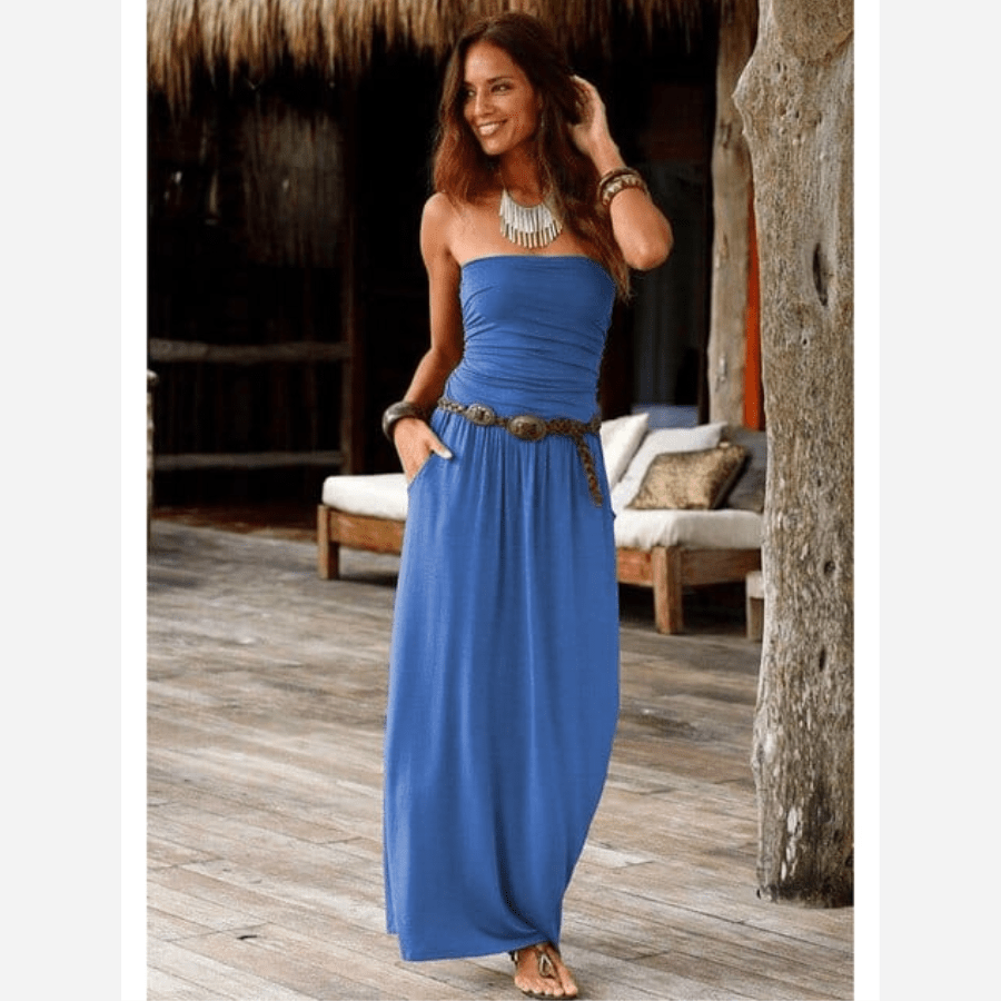 Boho Chic Bandeau Off Shoulder Maxi Dress