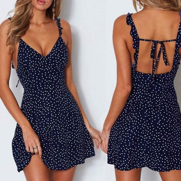 Boho Chic Polka Dot Mini Dress