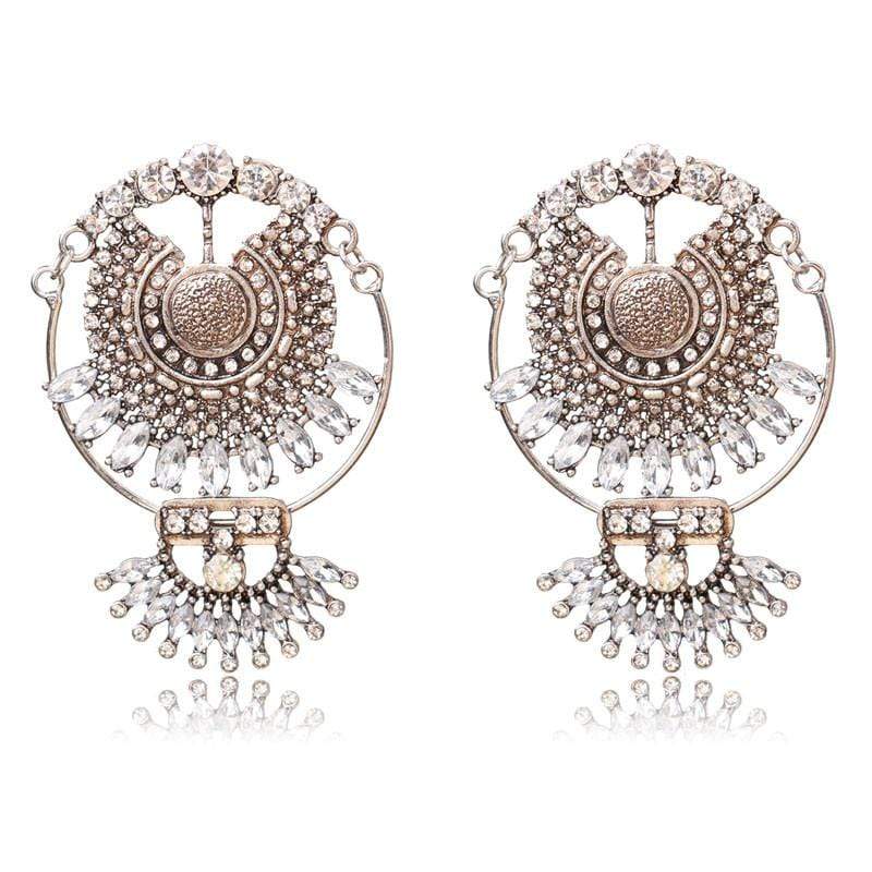 Rhinestone Large Water Drop Earrings