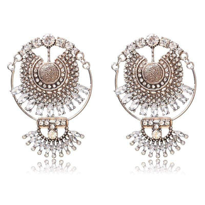 Rhinestone Large Water Drop Earrings