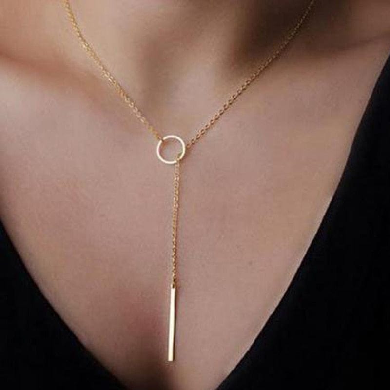 Boho Gold Choker Pendant Necklace