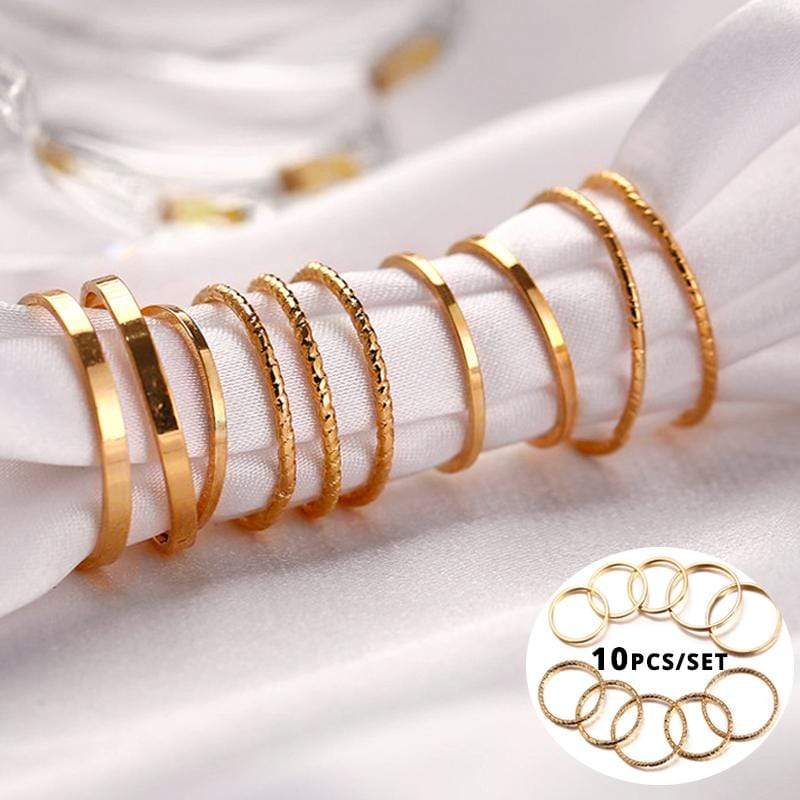 Gold Knuckle Ring Set