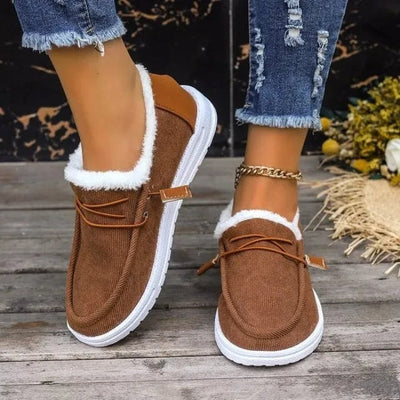 Slip On Fur Canvas Shoes