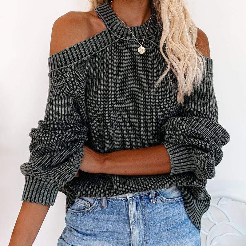 Backless Criss Cross Knit Sweater