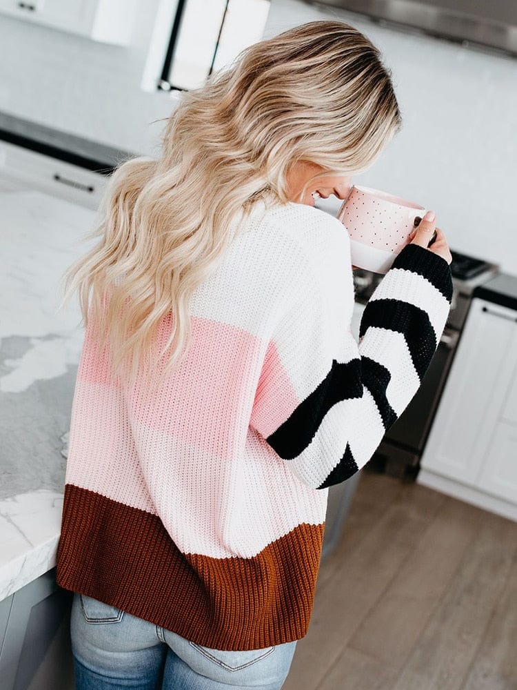 Boho Striped Casual Pullover Knit Sweater